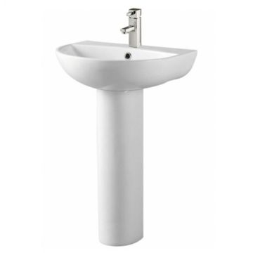 Kartell Kameo 500mm 1 Tap Hole Basin & Full Pedestal - White