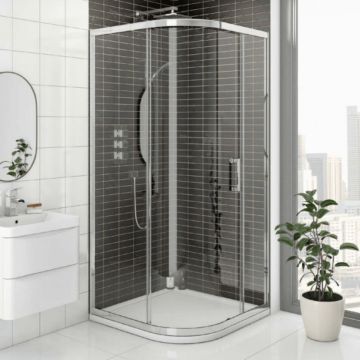Kartell KV8 Single Door Quadrant Shower Enclosure 900mm x 900mm - Chrome