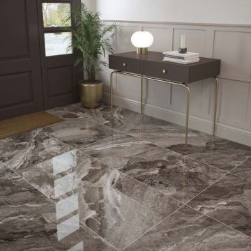 Kore Slate Grey Wall & Floor Tile 600mm x 1200mm - Polished Porcelain