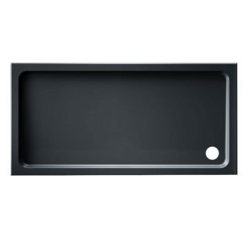 Kudos Kstone Slip Resistant Rectangular Shower Tray 1000mm x 700mm - Grey Corner Waste