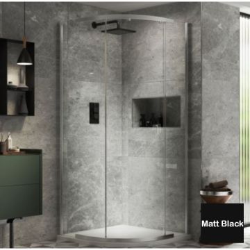 Kudos Pinnacle 8 Quadrant Shower Enclosure 1000mm x 1000mm - Matt Black