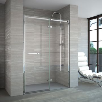 Merlyn 8 Series Frameless Hinge & Inline Shower Door 900mm - In Recess