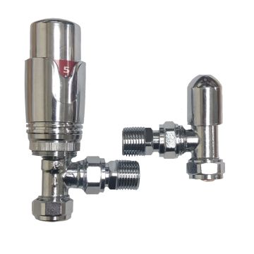 Modern Chrome Angled TRV set Complete