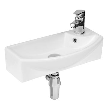 Hudson Reed 450mm 1 Tap Hole Wall Hung Basin - Left Hand