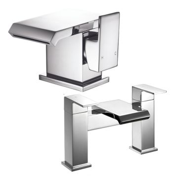 Noveua Fulham Mono Basin Mixer with Click Clack Waste & Bath Filler Tap Set