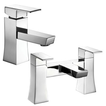 Noveua Highbury Mono Basin Mixer with Click Clack Waste & Bath Filler Tap Set