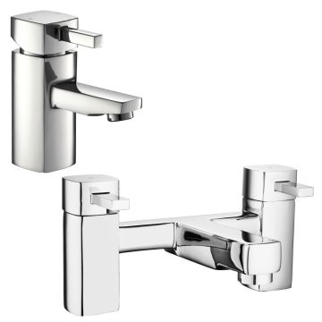 Noveua Lambeth Mini Mono Basin Mixer with Click Clack Waste & Bath Filler Tap Set