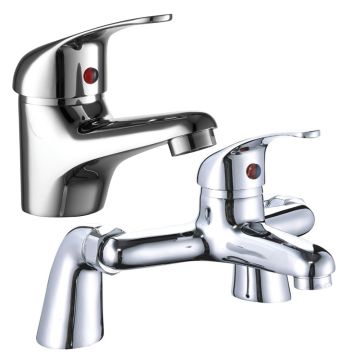 Noveua Marylebone Mono Basin Mixer with Click Clack Waste & Bath Shower Mixer Tap Set