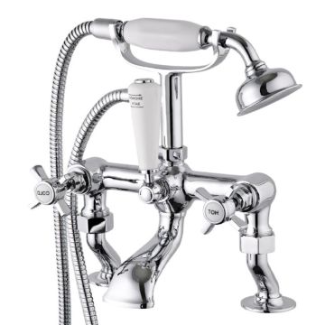 Noveua Paddington Cranked Bath Shower Mixer - Chrome