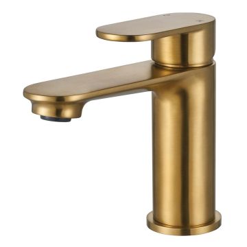 Noveua Preston Mono Basin Mixer & Click Clack Waste - Brushed Brass