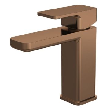 Nuie Windon Mono Basin Mixer & Push Button Waste - Brushed Bronze