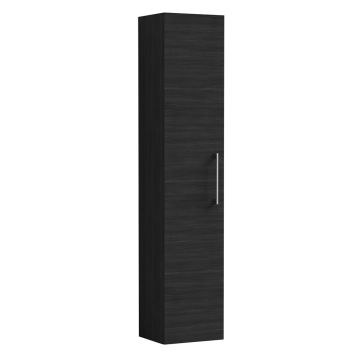 Nuie Arno 300mm Wall Hung Tall Unit - Black Woodgrain
