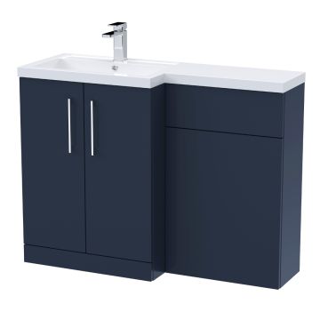 Nuie Arno 1100mm L Shaped Combination Unit & Basin Left Hand - Midnight Blue