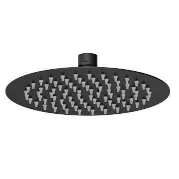 Nuie Arvan 200mm Round Fixed Shower Head - Black