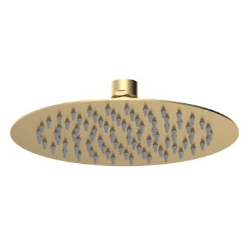 Nuie Arvan 200mm Round Fixed Shower Head - Brushed Brass