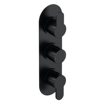 Nuie Arvan Concealed Triple Thermostatic Shower Valve - Black