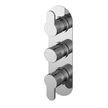 Nuie Arvan Concealed Triple Thermostatic Shower Valve - Chrome