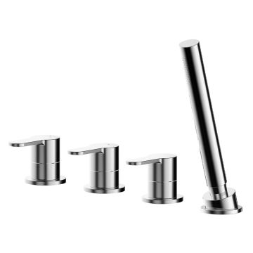Nuie Arvan Deck Mounted 4 Tap Hole Bath Shower Mixer - Chrome
