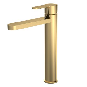 Nuie Arvan High Rise Mono Basin Mixer - Brushed Brass
