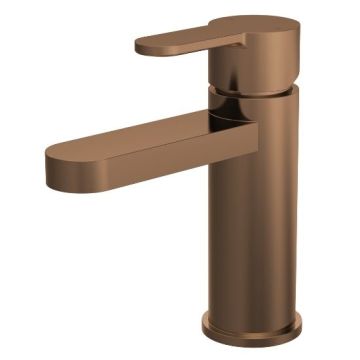 Nuie Arvan Mono Basin Mixer & Push Button Waste - Brushed Bronze