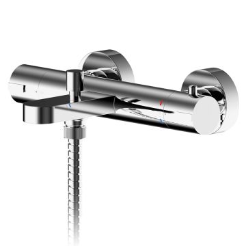 Nuie Arvan Wall Mounted Thermostatic Bath Shower Mixer - Chrome