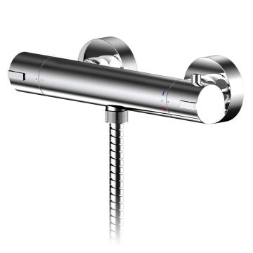 Nuie Arvan Thermostatic Bottom Outlet Square Shower Bar Valve - Chrome