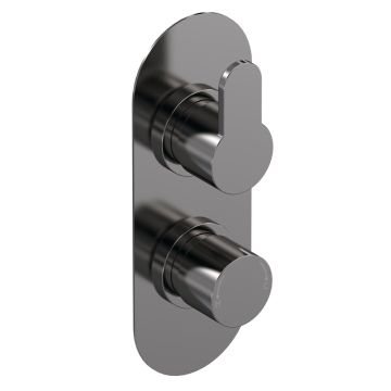 Nuie Arvan Twin Concealed Shower Valve - Brushed Gun Metal