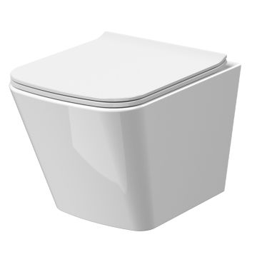 Nuie Ava Rimless Wall Hung Square Toilet & Soft Close Seat
