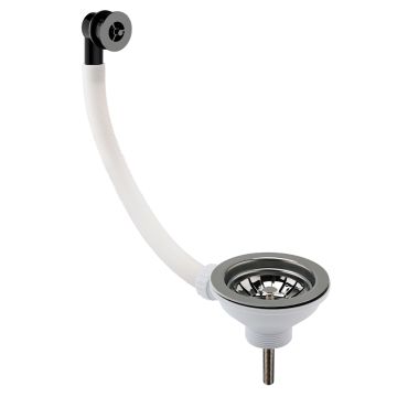 Nuie Basket Stainer Waste with Round Overflow - Brushed Gunmetal