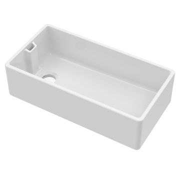 Nuie Belfast Fireclay 1 Bowl Undermount Sink with Offset Waste 895mm - White