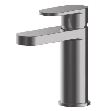 Nuie Binsey Mono Basin Mixer & Push Button Waste - Brushed Pewter