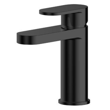 Nuie Binsey Mono Basin Mixer & Push Button Waste - Matt Black