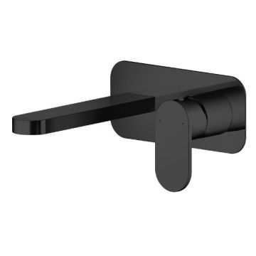 Nuie Binsey Wall Mounted 2TH Basin Mixer - Matt Black