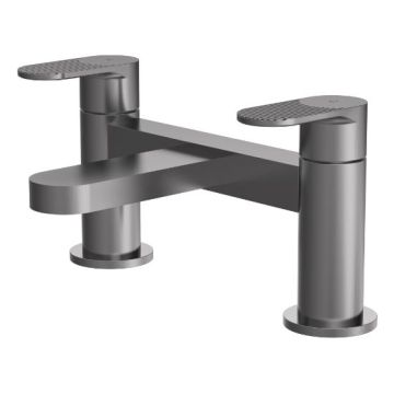 Nuie Cyprus Fluted Bath Filler - Brushed Pewter