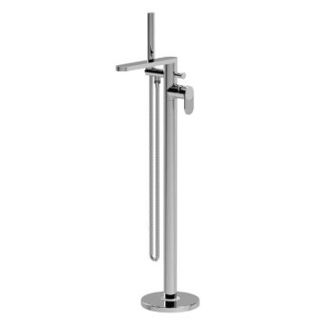 Nuie Cyprus Fluted Freestanding Bath Shower Mixer & Kit - Chrome