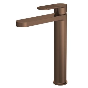 Nuie Cyprus Fluted Tall Basin Mixer - Brushed Bronze