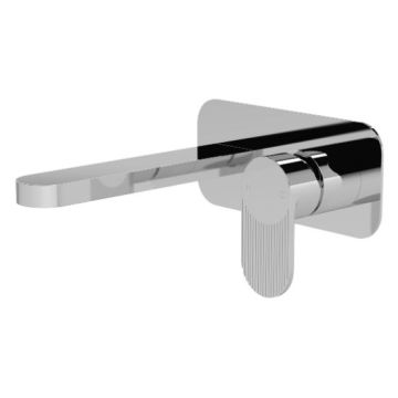 Nuie Cyprus Fluted Wall Mounted 2TH Basin Mixer - Chrome