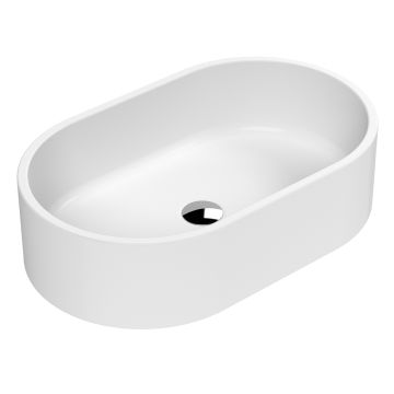 Nuie Oval 565mm Countertop Vessel Basin - Matt White