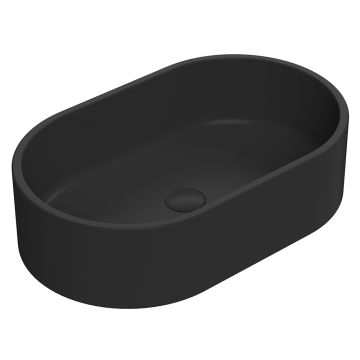 Nuie Oval 565mm Countertop Vessel Basin - Matt Black