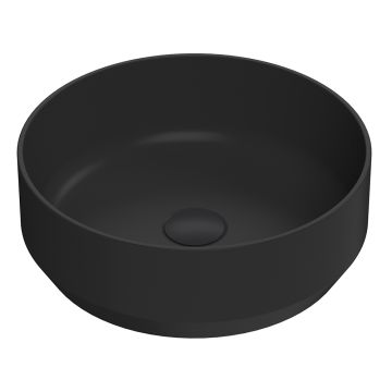 Nuie Round 350mm Countertop Vessel Basin - Matt Black