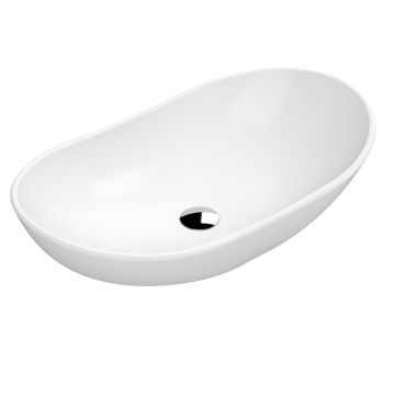 Nuie Round 615mm Countertop Vessel Basin - Matt White