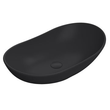 Nuie Round 615mm Countertop Vessel Basin - Matt Black