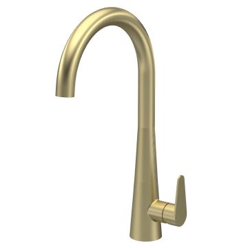 Nuie Samir Mono Single Lever Kitchen Sink Mixer - Brushed Brass