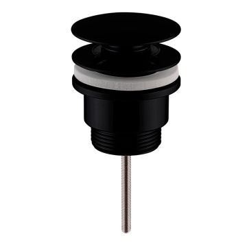 Nuie Slotted & Un-Slotted Universal Push Button Basin Waste - Matt Black