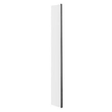 Nuie 8mm Wetroom Return Screen 215mm x 1850mm - Brushed Pewter