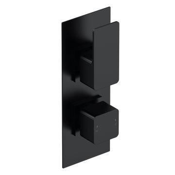 Nuie Windon Concealed Twin Thermostatic Shower Valve with Diverter - Black