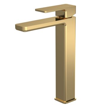 Nuie Windon High Rise Mono Basin Mixer - Brushed Brass