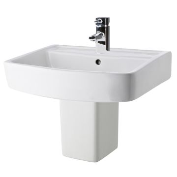 Nuie Bliss 520mm 1 Tap Hole Basin & Semi Pedestal