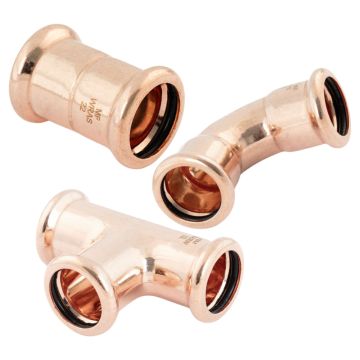 Copper M Press Fit 150 Piece 15mm Fittings Pack
