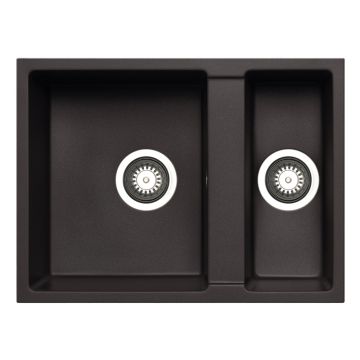 Prima Granite Undermount Sink with 1.5 Bowl & Waste 590mm - Black